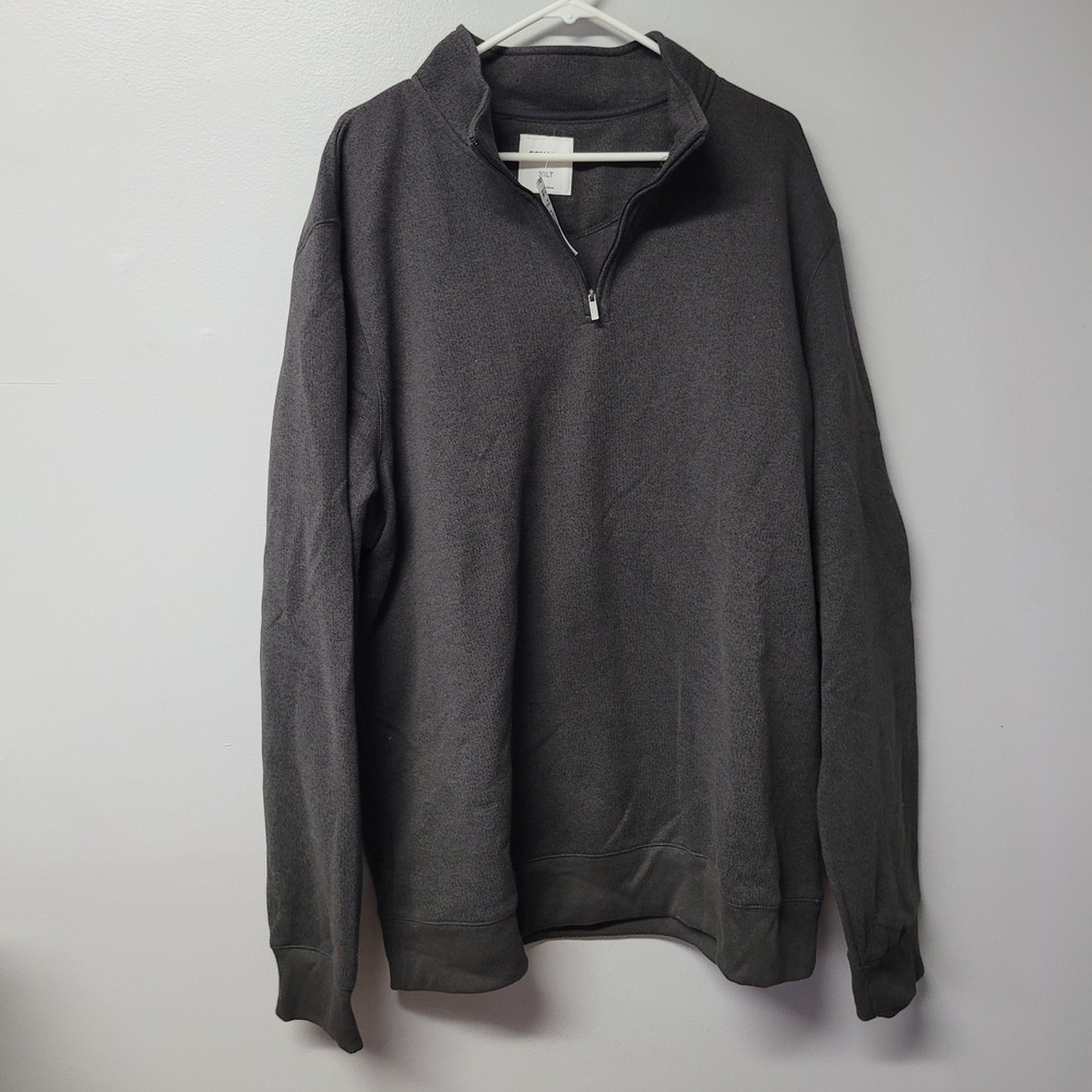 Sonoma‎ Mens 3XLT Gray Quarter Zip Sweatshirt Cotton Blend
